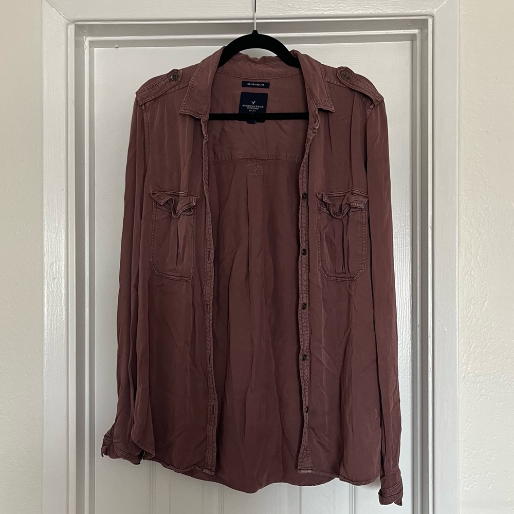 OVERSIZED AEO BUTTON UP